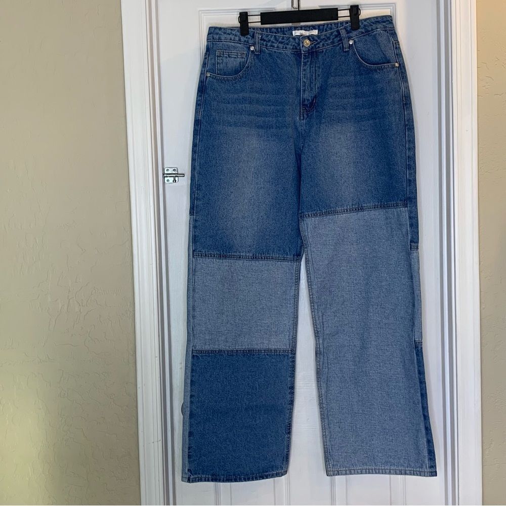 Revolve More to Come Aluna Wide Leg Jeans in Blue Denim Size Large